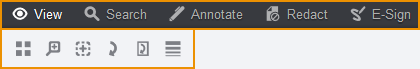 The tabs and toolbar at the top of the document viewer. 