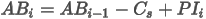 The asset balance for an operating lease for period i equals the asset balance for the previous period minus the straight lined cash plus the period interest.