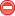 A small red circular button with a white line through the middle.