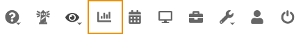 Toolbar, with the Reports button boxed in orange to make it more visible.
