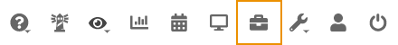 Toolbar, with the Portfolio button boxed in orange to make it more visible.