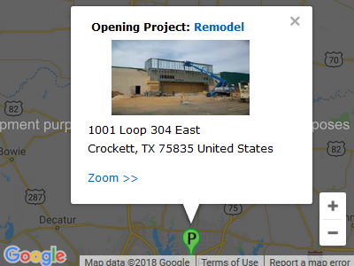 Map pop-up layout.
