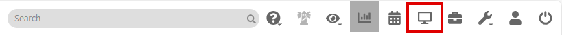 Pictured is a screen shot of the toolbar in the upper-right corner of the Lucernex application. The Dashboard button appears as selected