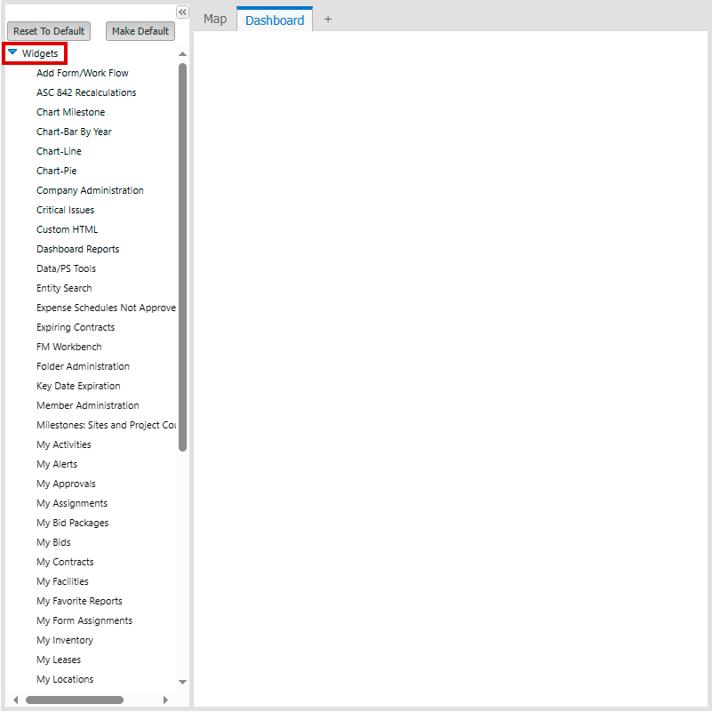 Widgets toggler highlighted