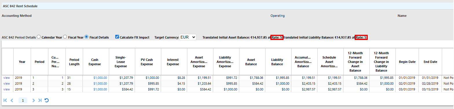 initial asset and liability balance currency rate fields available in Create/Modify Report by searching for currency rate