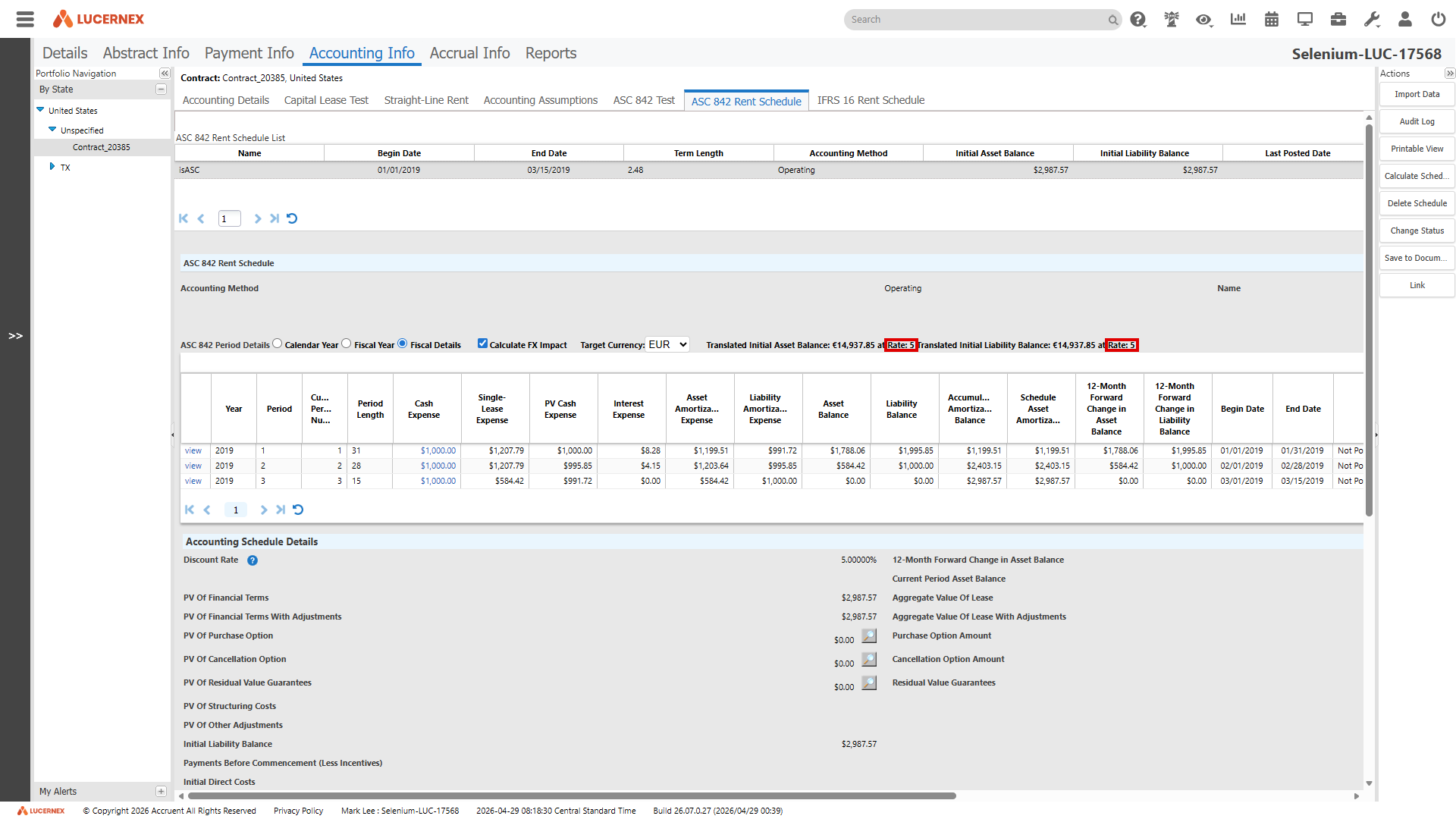 initial asset and liability balance currency rate fields available in Create/Modify Report by searching for currency rate