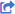 A blue square with an arrow pointing up and out of the square.