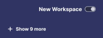 New workspace toggle